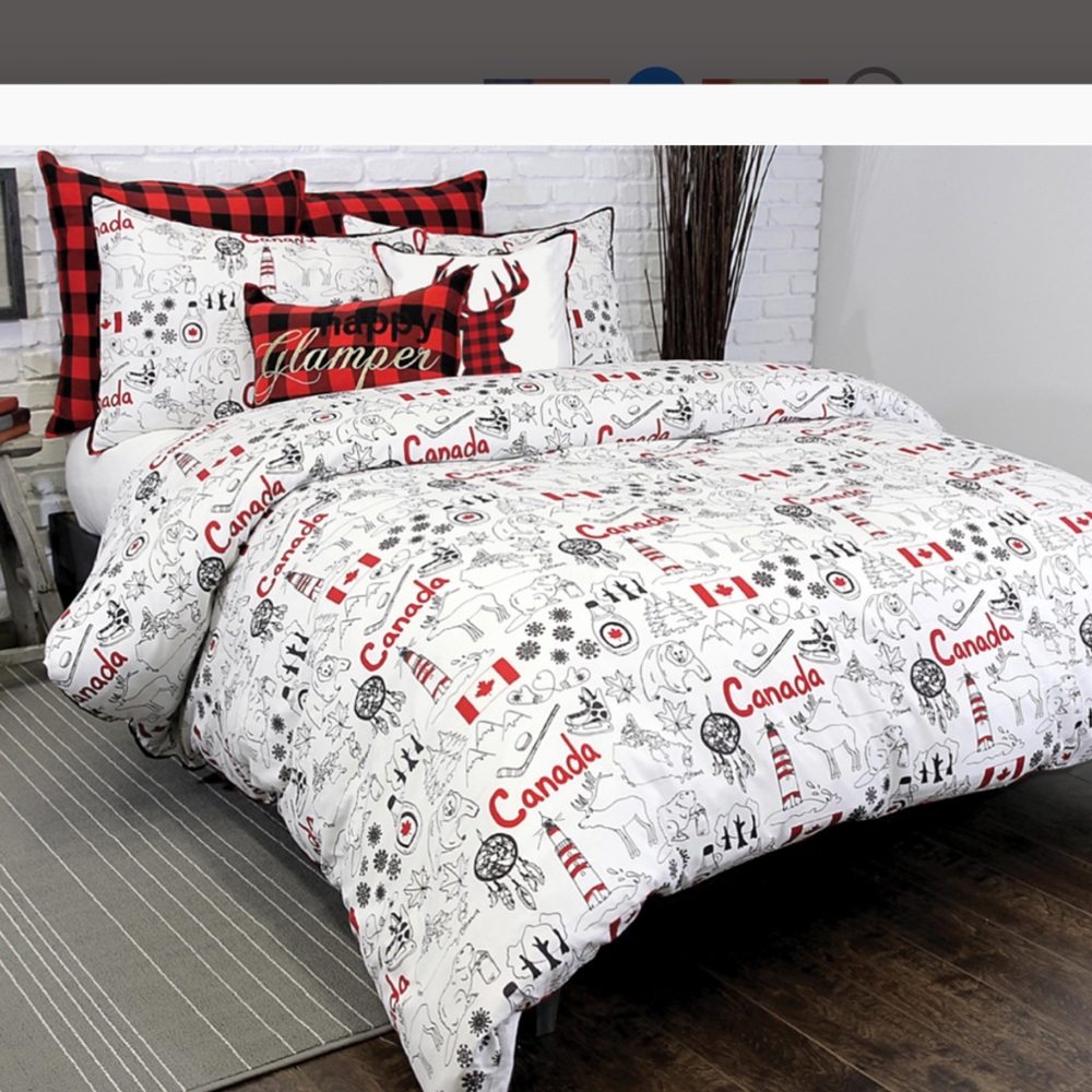 Alamode Home Great White North Canada Double Duvet and Pillow Case